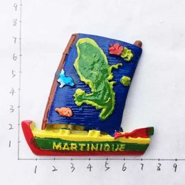 BABELEMI 3D Tourist Travel Souvenir Fridge Magnet French Martinique Creative Map 240429
