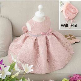 Newest Infant Baby Girl Birthday Party Dresses Baptism Christening Easter Gown Toddler Princess Lace Flower Dress for 0-2 Years 240Z