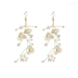 Dangle Earrings Sen Style Super Immortal Temperament Dry Flower Niche Design Retro Petal Small And Fresh