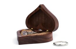 Wooden Jewellery Storage Boxes Blank DIY Engraving Retro Clan Style Heart Shaped Ring Box Creative Gift Packaging Supplies SN37036556957