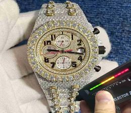 2022 New Version ston Watch Gold&Sier PASS TT Mens VVS diamonds top quality Automatic ETA movement Luxury Out 2-Tone7661533