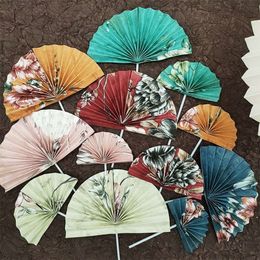 New Kapok Paper Folding Fan, New Chinese Ancient Style Cake Decoration Dessert Table Plug-in Fan