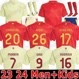 2024 Spanish PEDRI Soccer Jerseys 24 25 MORATA LAMINE YAMAL RODRIGO PINO MERINO SERGIO M.ASENSIO FERRAN Home away Men Kids kit Football Shirt Fan Player version