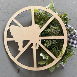 Decorative Flowers Rustic Wall Hanging Farmhouse Christmas Wreath Collection Welcome Sign Cow Wheel Garland Winter Wagon