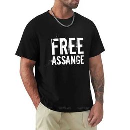 Men's T-Shirts man summer for boys Free Julian Assange #1 aesthetic clothes sweat shirts boys t shirts men clothes new men cotton tshirt J240509