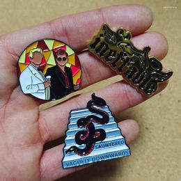 Brooches Teleplay Good Omens Enamel Pin Anime Figures Bag Lapel Badges On Backpack Decorative Jewelry Gift