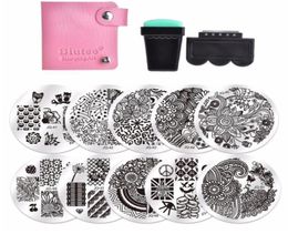 10 Nail Plates 1 Stamper 1 Scraper Storage Bag Nail Art Image Stamp Stamping Plates Manicure Template Nail Art Tools3417784