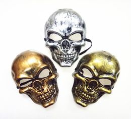 Halloween Adults Skull Mask Plastic Ghost Horror Mask Gold Silver Skull Face Masks Unisex Halloween Masquerade Party Masks Prop DB8878999