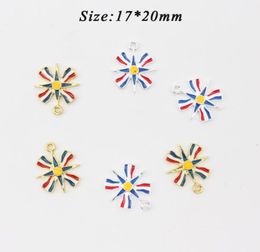 Cute Small DIY Craft Charms For Kids Enamel Assyrian Flag Shape Pendant Charm For Bracelet Necklace Making Jewelry3268160