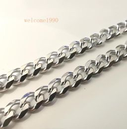 1832 inch choose lenght whole 5pcs silver 45MM WIDE stainless steel curb link chain necklace for women mens gifts shiny smoo9859051