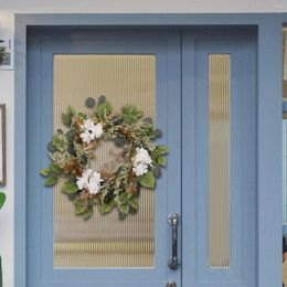 Decorative Flowers Artificial Eucalyptus Wreath Front Door Flower Hydrangeas Living Room Floral For Office Anniversary Balcony