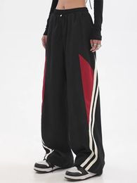 Kpop Women Casual Joggers Pant Fashion Streetwear Oversized Sports Wide Leg Pants Hip Hop Y2k Sweatpant High Waist Baggy Trouser 240428