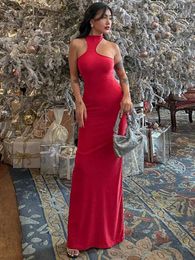 Basic Casual Dresses TARUXY Red Elegant Luxury Evening Dress Women Sexy Off Shoulder High Waist Slim Long Dresses Femme Party Bodycon Dress Woman New Y240509