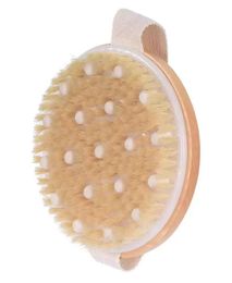 Body Brush for Wet or Dry Brushing Natural Bristles with Massage Nodes Gentle Exfoliating Improve Circulation F0808G013906644