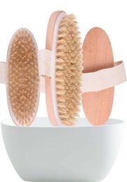 Dry Skin Body Brush Soft Natural Bristle Shower Brushes Wooden Bath Shower Bristle Brush SPA Body Brushes Without Handle7740534