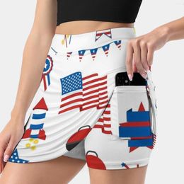 Skirts Day T Shirt For Men Women Women's Skirt With Hide Pocket Tennis Golf Badminton Running 4 July