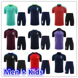 2024 2025 Brazil football tracksuit short sleeve training suit Men and kids soccer jersey kit 24 25 Soccer jerseys tracksuit shirt maillot foot camiseta futbol