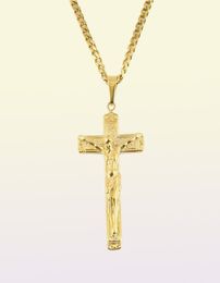 Jesus Necklace Gold Plated Stainless Steel Pendant Fashion Religious Faith Necklaces Mens Hip Hop Jewelry7696793