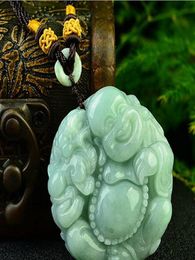 Factory direct natural A goods jade round Maitreya Buddha pendant mouth big belly Buddha hanging pendant wholesale3677206