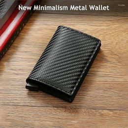 Storage Bags Holder Men Wallets Black Carbon Fiber Leather Minimalist Wallet Gift For Personalized