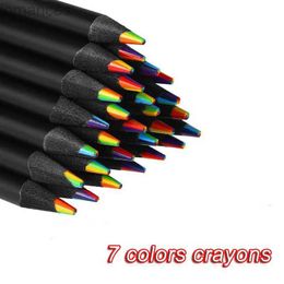 Pencils 4pcs Soft 7-color Concentrated Gradient Coloured Pencil Crayon Coloured Pencil Set Cheap Cavai Stationery Art Painting d240510