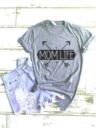 Women's T-Shirt Y2k Short Slves Sunmmer T Shirt Women Casual T-shirt Mom Life Tops Mommy Shirt Arrow Mom Life Graphic T CasalTumblr Top Y240509