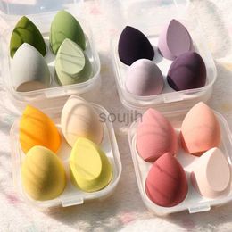 Makeup Tools 4 pieces/set of cosmetics sponge dry and wet cosmetics puff foundation make-up puff female beauty egg storage box gift d240510