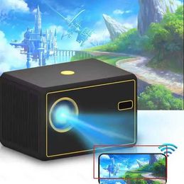 Projectors Y7 Smart Projector Android 9.2WiFi HD LED Trapezoidal Correction Home Theatre Office Projector 1-200 Foot Large Screen J240509