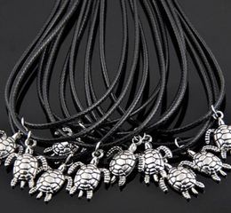 Cool 50pcsLOT Men Women039s Vintage Silver alloy sea turtles pendants surfer necklaces charms Jewellery gifts HJ035488559