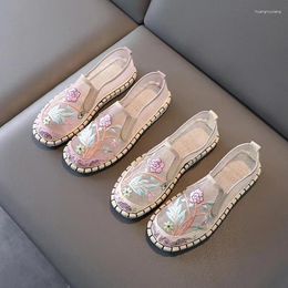 Casual Shoes Women Summer Leisure 2024 Embroidered Mesh Breathable Elegant Ethnic Style Flat