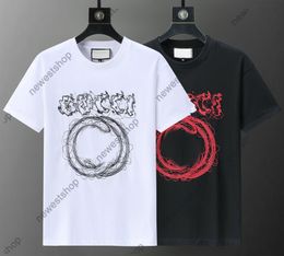 Men designer Tee t shirt 24ss Italy big letter print short sleeve t shirt women cotton Leisure tshirts white black M-XXXL