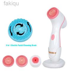 Cleaning Soundwave silicone facial brush waterproof electric facial cleaning brush skin cleaner rotary cleaning hole deep cleaning tool to remove acne d240510