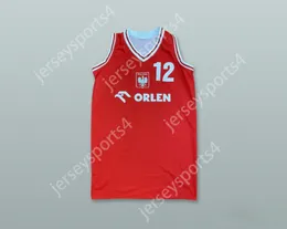 CUSTOM NAY Mens Youth/Kids POLAND NATIONAL TEAM 12 RED BASKETBALL JERSEY TOP Stitched S-6XL
