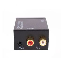 Digital Optical Coaxial Toslink To Analog RCA L/R Audio Converter 3.5 Mm Jack 2/RCA with Optical/USB Cable and Power Adapter