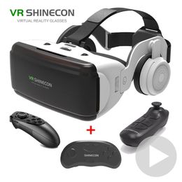 2023 VR Glasses VirtUAl Reality 3D Google Cardboard Headset Smartphone Android with Gamepad 240506