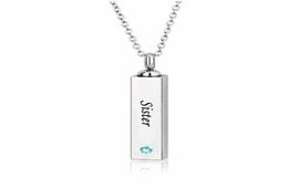 Fashion Jewellery for sister Cube Single Stainless Steel Pendant Necklace Urn Kit Cremation Ashes Jewelry74555197474777