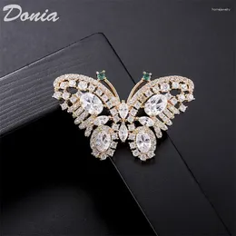 Brooches Donia Jewelry Fashion Insect Brooch Female Coat Animal Accessories High-grade Micro-inlaid Zircon Butterfly