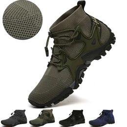 Breathable Mesh Mens Botas Tactical Boots Hiking Soft Shoes Outdoor Non-Slip Trail Trekking Climbing Designer Wading Sneakers 240508