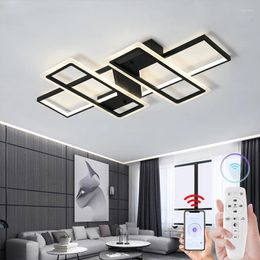 Chandeliers Modern Led For Living Room 2024 Home Decor Bedroom Children's Kitchen Ceiling Lamp Rectangular Indoor Light Fixtures