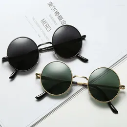 Sunglasses Fashion Gothic Steampunk Business Style Round Frame Metal Men Women Classic Polarized Uv Resistant Shades