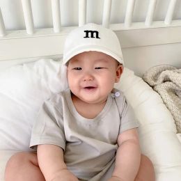 Letter M Embroidered Baby Baseball Cap Solid Colour Infant Snapback Hat for Girls Boys Spring Casual Toddler Sun TVisor Hat