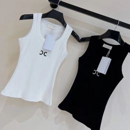 Womens Designer Tanks Top Women Luxury Vest Camis Pure Cotton Sleeveless Tees Fashionable Letter Embroidered Knitted Women'S Clothing Summer Slim