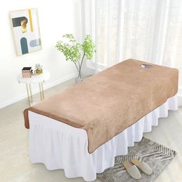 Pillow Solid Thickened Velvet Beauty Salon Bed Sheets SPA Massage Table Cover Bedspread Soft With/no Hole