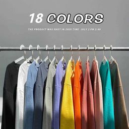 Men's T-Shirts Autumn New Long Seve T-shirt Mens Loose Korea Trendy Bottom Shirt Unisex Solid O-neck Y2k Blouse Undershirt Coup Ts H240508