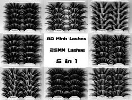 New korean pbt 5 pair extension eyelash 3d silk lashes human hair natural faux mink strip eyelash custom package3815893