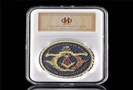 Souvenir Coin European Brotherhood Masonic masonry Craft 1oz Gold Plated Collectible Coin Token Physical WPccb Box9405294