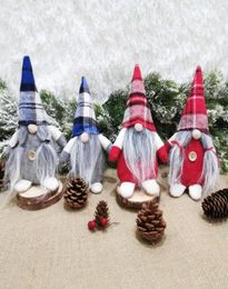 4 Styles Buffalo Plaid Christmas Dolls Figurines Handmade Christmas Gnome Faceless Plush Nomes for Ornaments Gifts Kids Xmas Decor1881691