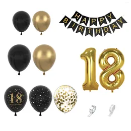 Party Decoration Black And Gold Birthday Arch Balloon Set 18th Scene Graduation Decorations 2024