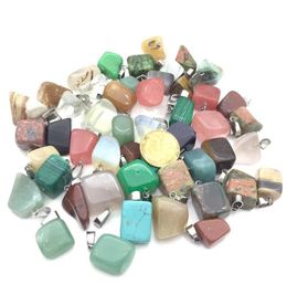 Irregular Shape Stone Pendant Healing Crystal Quartz Charms Gems Gemstone Mutil Random for Necklace Jewellery Making30pcs9053601