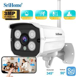 IP Cameras SriHome SH024 3MP 1296P Wireless IP Camera Outdoor Waterproof P2P Network Motion Detection Bullet Monitoring Camera d240510